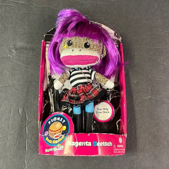 Planet Sock Monkey Limited Edition Magenta Beetsch Doll. - Picture 1 of 10